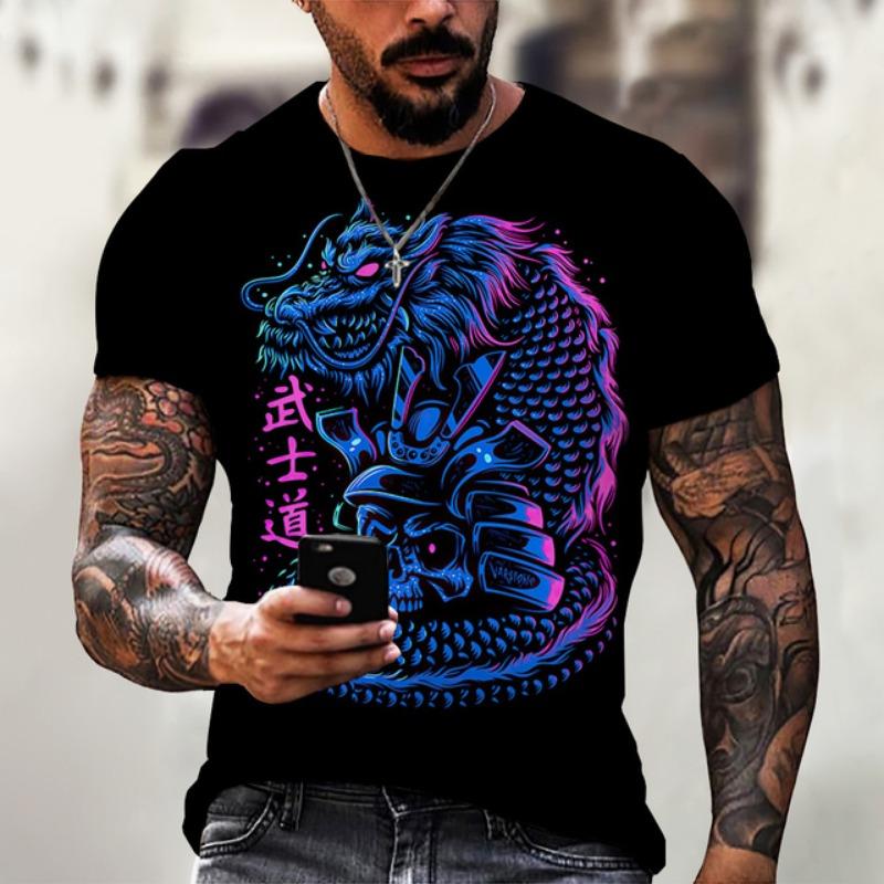 Summer Fashion Cool Japanese Samurai Men T-shirts 3D Printed Casual Trend Personality O-Neck Tees Hip Hop Harajuku Streetwear