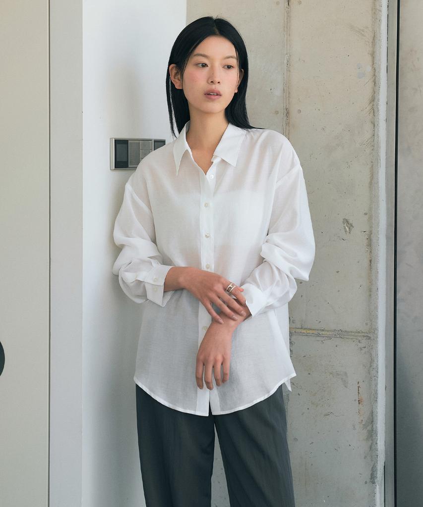 Siyajyu Sitp5278 Soft Sheer Summer Shirt_White
