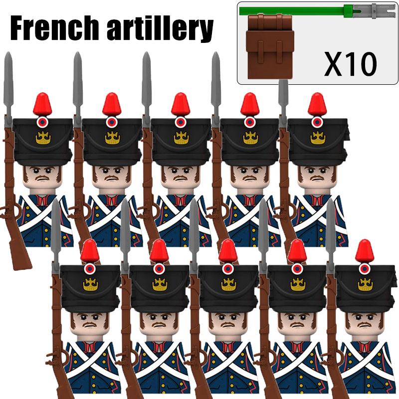 Kids Toys Napoleonic Wars Building Blocks 10pcs/lot Fusilier Lancer Soldiers Mini Action Figures Toys For Kids Christmas Gifts