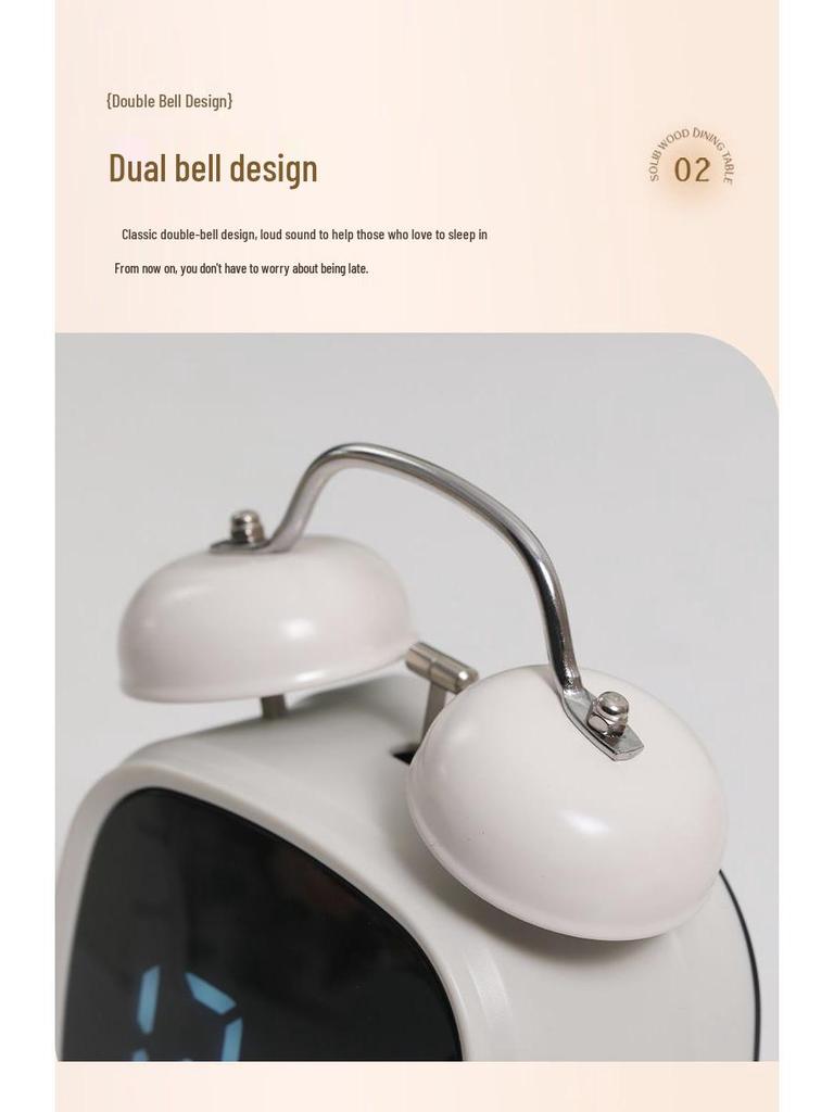 Creative GH8032 Multifunctional Large LED Metal Alarm Clock
