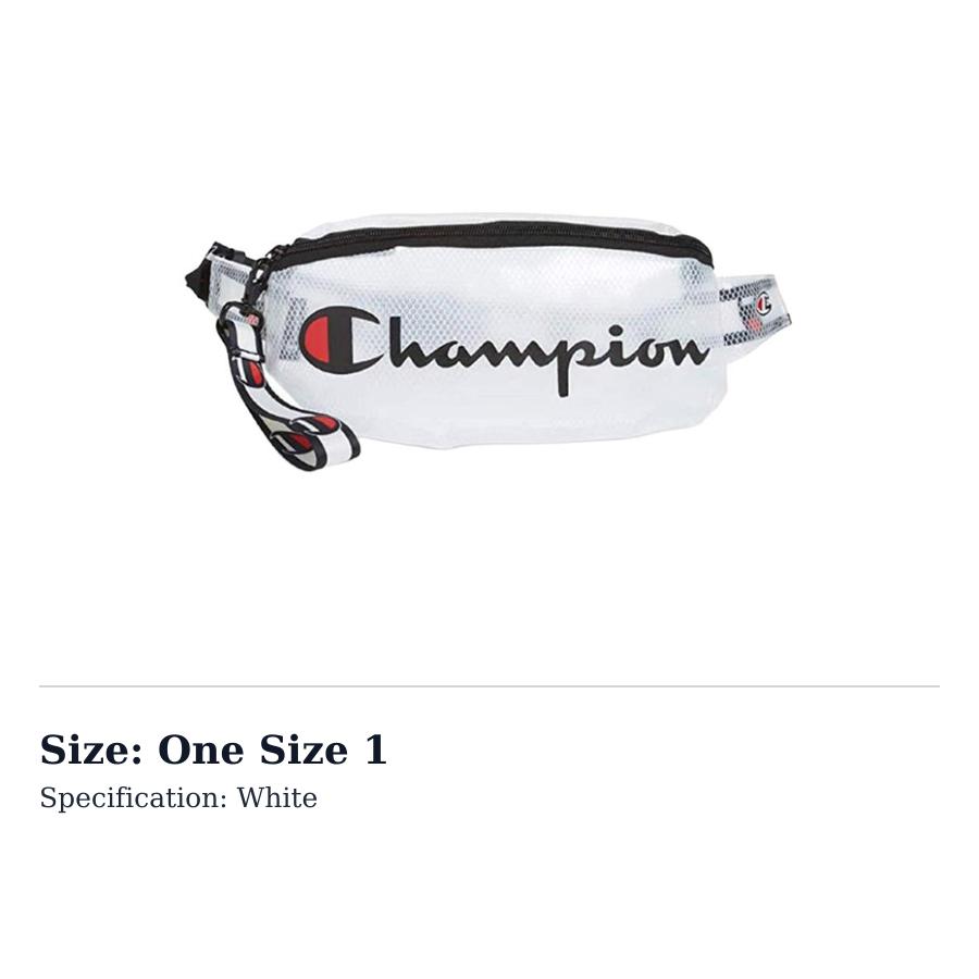 Champion Nylon Fabric Fanny Pack, Crossbody Bag Regular Unisex White CH1156-105 One Size 1
