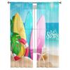 Summer Beach Starfish Surfboard Sheer Curtains for Living Room Bedroom Decoration Chiffon Tulle Voile Kitchen Window Curtain