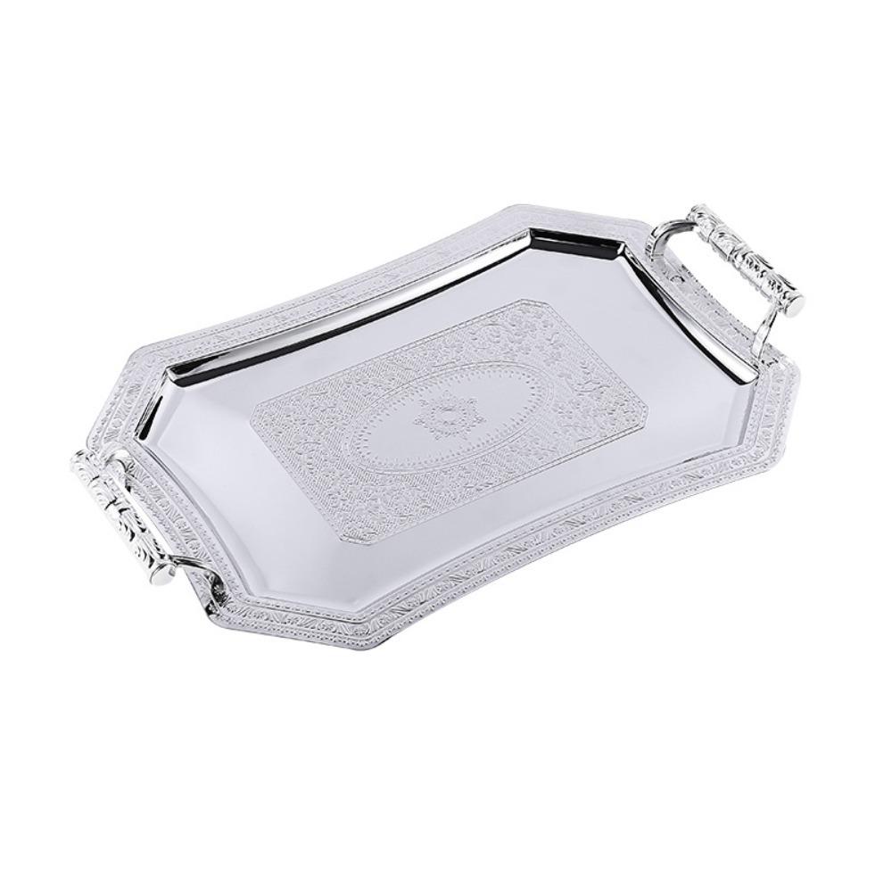 European Style Stainless Steel Storage Tray Vintage Candy Dessert Plates Serving Tray  Party