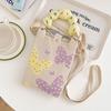 Sommer Damen Niedliche Mini-Tasche Vielseitige Mode Handytasche Cartoon Gestrickte Handtasche Umhängetasche Umhängetasche