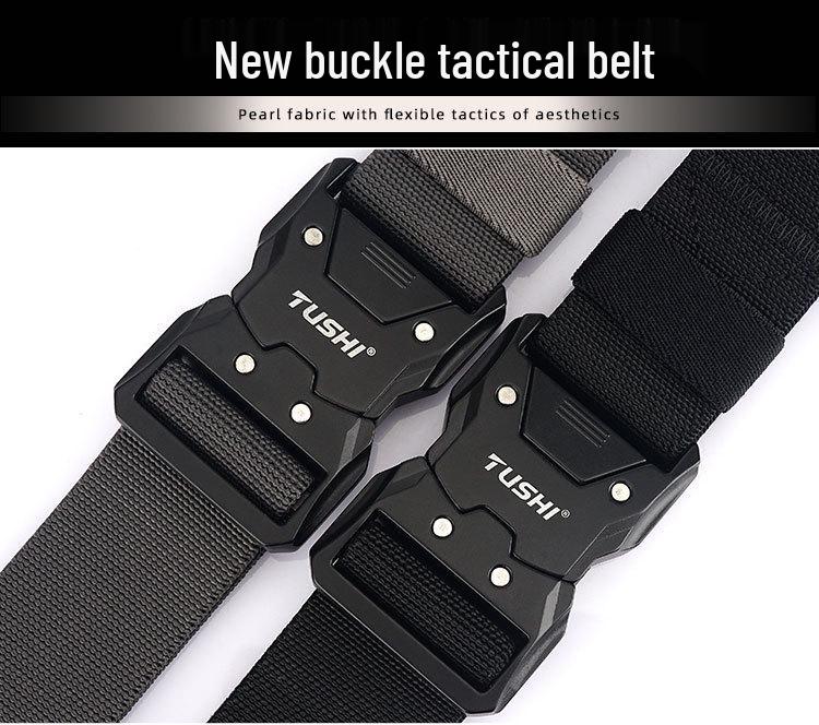 Men's Tactical Quick Release Elastic Stretch Belt for Casual Workwear and Outdoor Training