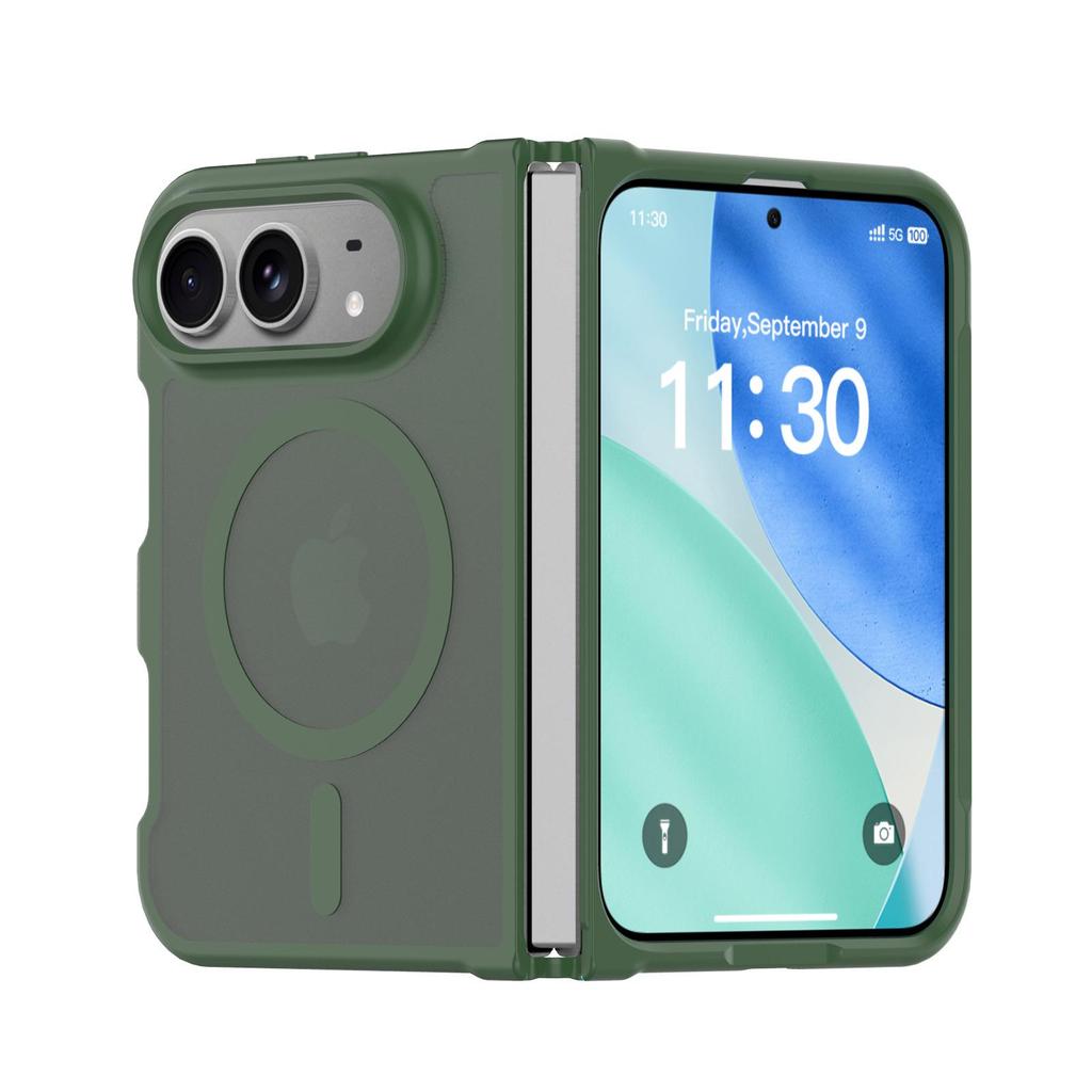 iPhone 18 Pro Fold Magnetic Frosted Semi-Transparent Protective Case