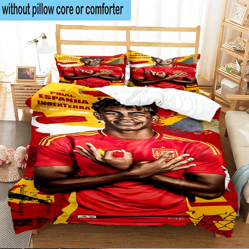 Set Biancheria da Letto 3 Pezzi Football Spirit Ya-mal, Include 1 Copripiumino e 2 Federe Perfetto per Camera da Letto, Dormitorio, Regalo di Natale per Fan