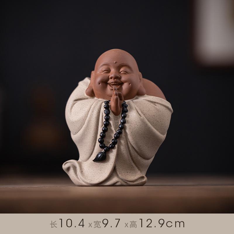 Creative Purple Sand Maitreya Tea Pet, Foyer, Antique Shelf, Attracting Wealth, Smiling Face Buddha Tea Room Decoration