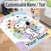 Custom Text Snoopy Peanuts Pattern Floor Rug Soft Indoor Carpet Mat Living Room Bedroom
