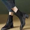 Women's Half High Sock Boots Elastic Ladies Mid Calf Shoes Middle Heel Y2k Quality Comfortable and Elegant Winter 2024 Novelty