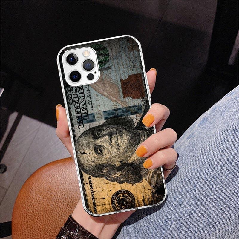 Banknote Dollar Cash Money Phnoe Case for Iphone 17 Air 16 11 12 13 Mini 14 Plus 15 Pro Max 7 8E SE 2020 16ProMax Phone Cover Co