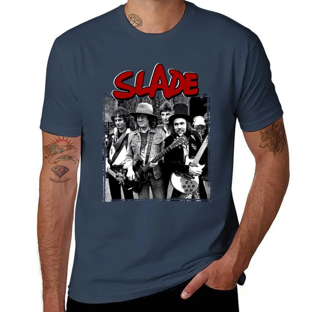Slade Band Glam Rock TShirt hippie clothes customizeds summer top men clothings 2025 new model