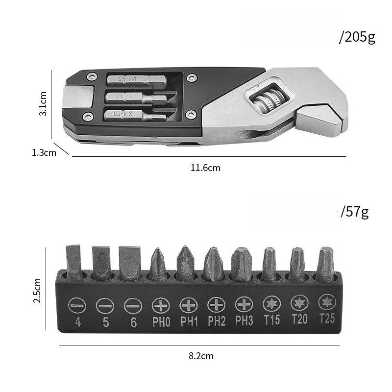 Stainless Steel Adjustable Wrench Folding Allen Wrench Multifunction Wrench with Screws