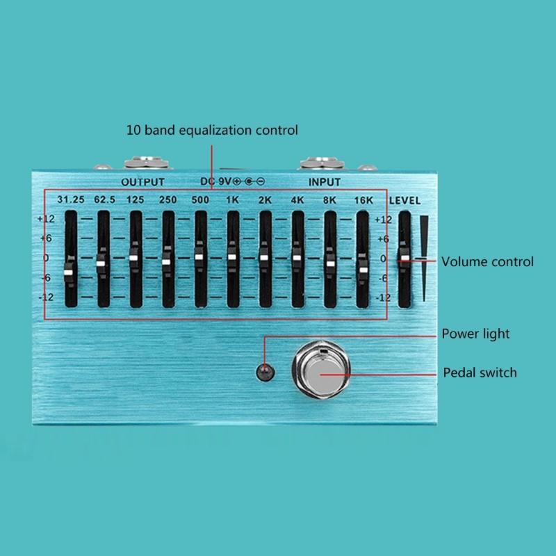 10 Band EQ Guitar Effect Pedal Portable EQ Device Guitar Effects Guitar Sound Accessory Suitable for Music Enthusiasts