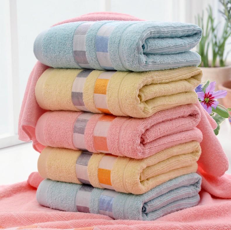 Direct Supply Cotton Large Bath Towel Plain Color Simple Soft Wrap Towel Beach Towel Household Bathroom Large Towel Goods
