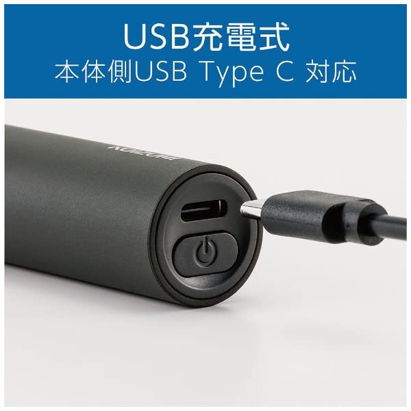 Koizumi Augenbrauen-Nasentrimmer, USB wiederaufladbar, Augenbrauenschneider, Nasenhaarschneider, Anthrazitgrau & Herren KMC-0731/H