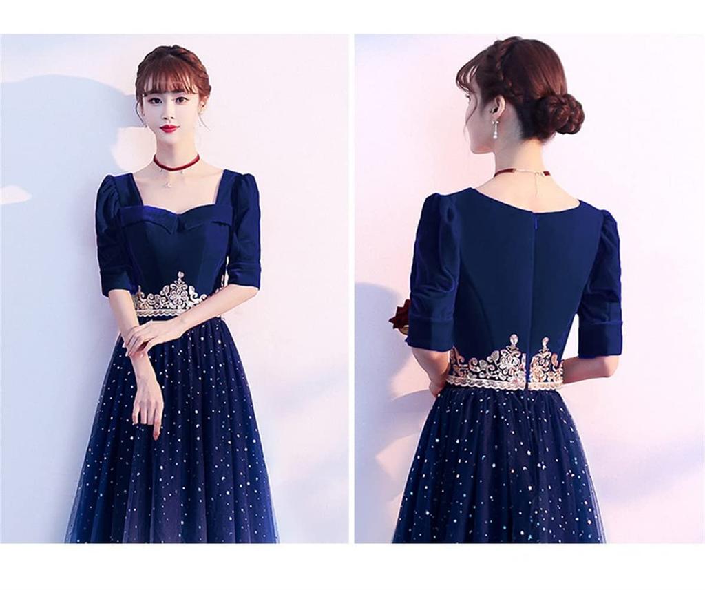 JINZUOMA Evening Long Tulle Formal Short Slim Starry Sky Perfect for and Parties Size Women's Dress, Dress, Dress, Dress, Sleeve, Elegant,