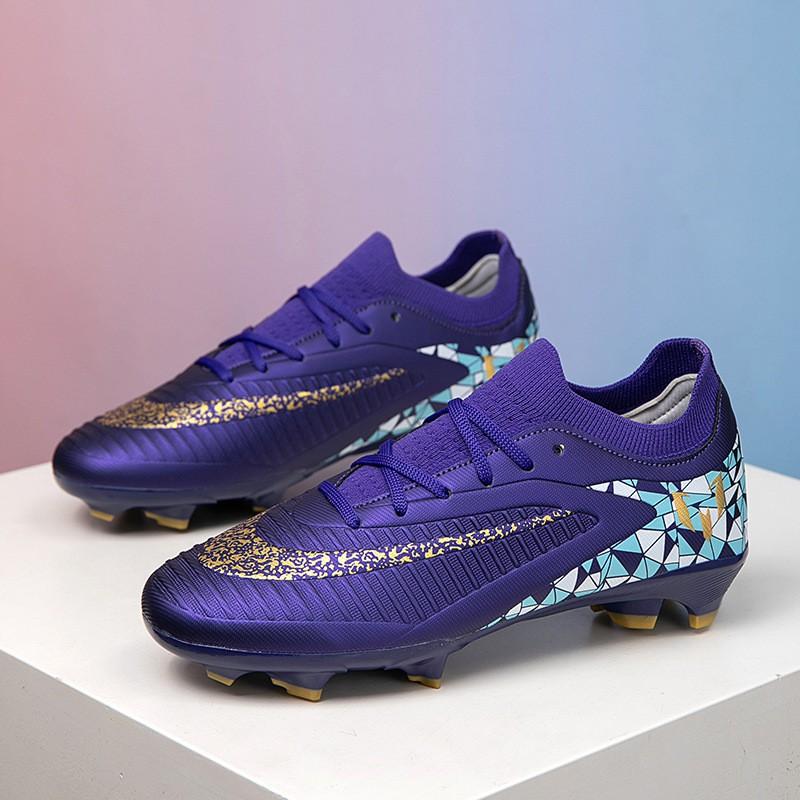 Youth Soccer Cleats Grass Fields Kids Training Shoes With Rubber Outsole TPU Studs
