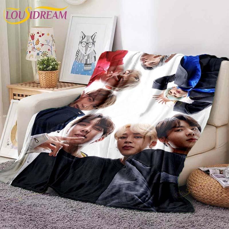 Newest Kpop Bangtan Boys Blanket Sofa Bed Blanket Super Soft Warm Blanket Cover Fleece Throw Blanket