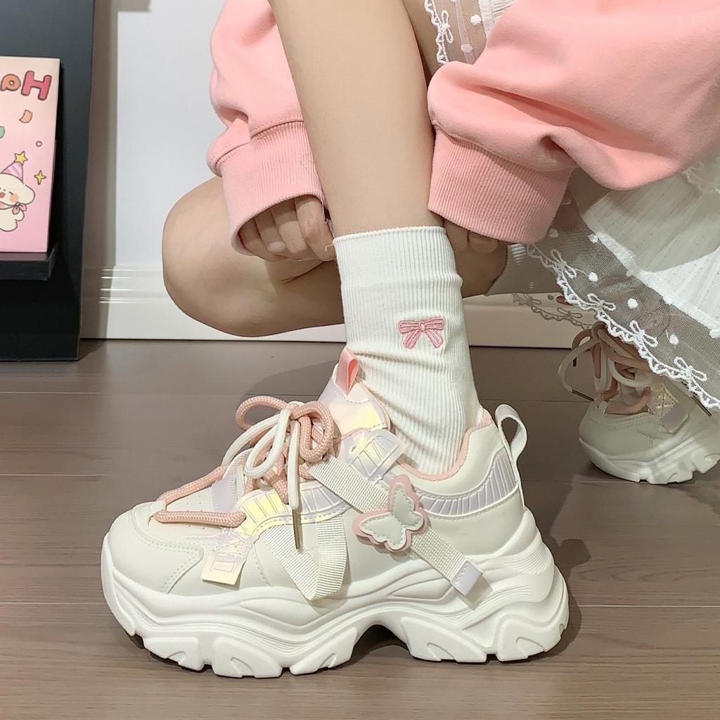 Breathable dad shoes 22 autumn new butterfly platform heightening sneakers