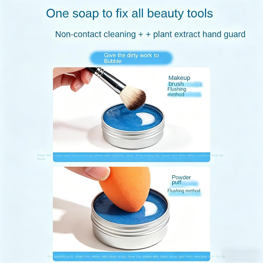Makeup Brush Cleaner Soap With Silicone Mat Deeply Cleans Soap Makeup Sponges Cosmetic Cleaner Makeup Brush Cleaner tools