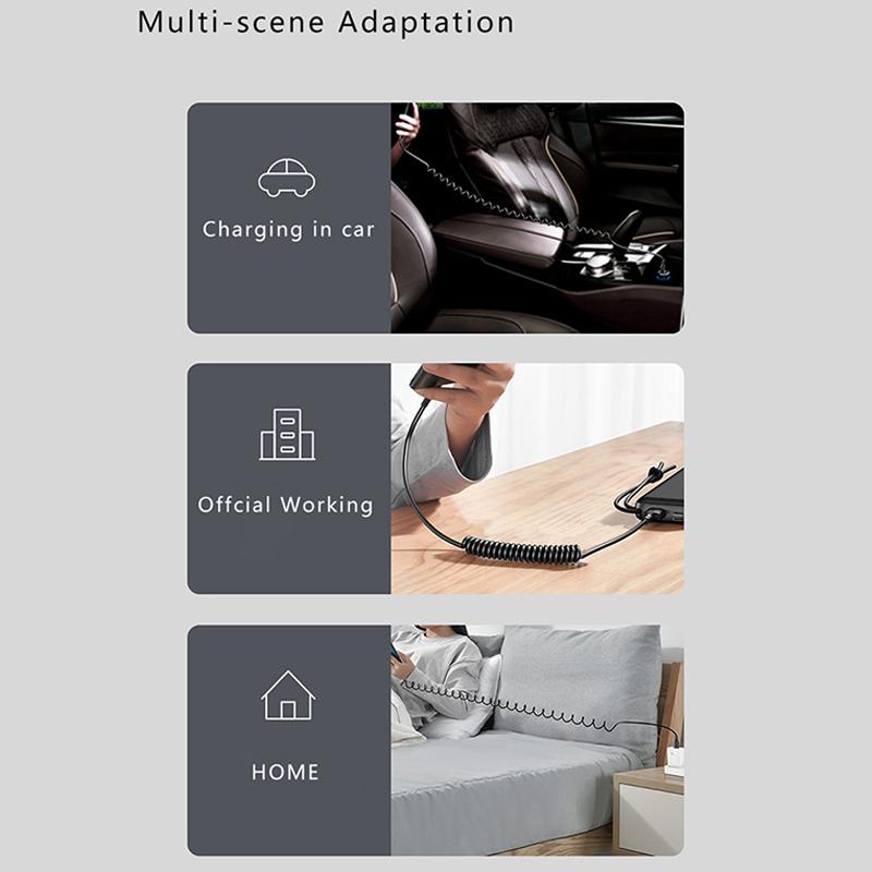3 In 1 66W Fast Charging Cable For Xiaomi Iphone Poco Micro Usb Type C Charger Cable Cord Multiple Usb Charging Wire Line