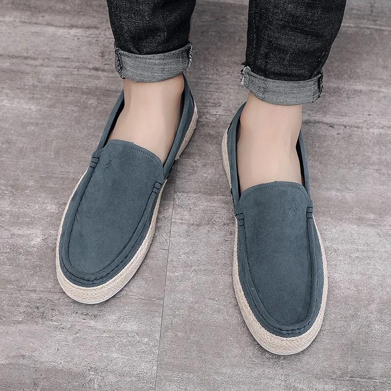 Fashion Men Canvas Shoes Breathable Slip on Loafers High Quality Men Casual Shoes Classic Comfortable Driving Shoes Men Sneakers