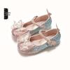 2026 New Spring Little Girls' Crystal Princess Leather High Heels