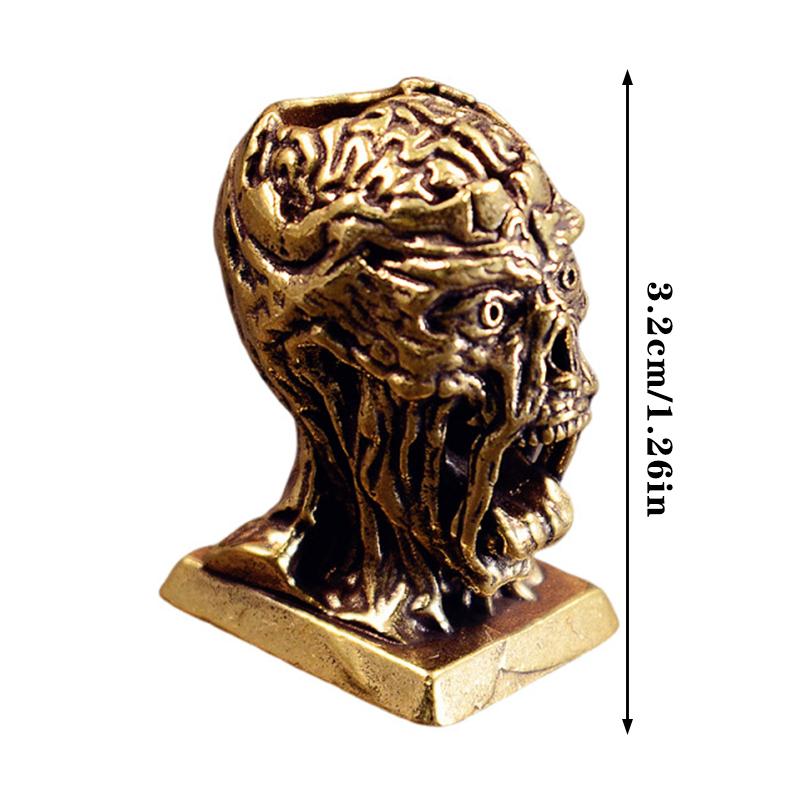 Vintage Copper Ghost Goddess Statue Skeletal Mage Figurine Tabletop Ornament Miniature Halloween Home Decor Crafts Gift