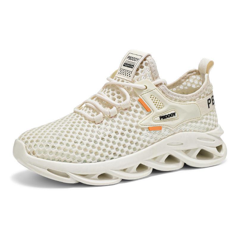 Summer Men's Shoes New Breathable Hollow Mesh Shoes Men's Sports Shoes Versatile Platform Casual Coconut Shoes Men