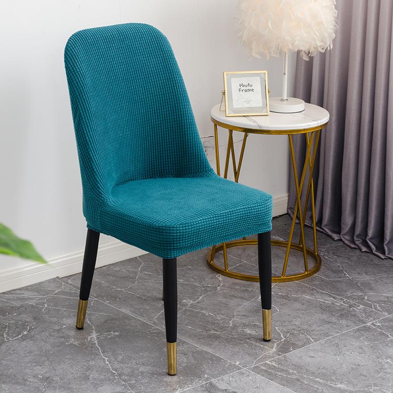 Wedding Banquet Household Folding Chair Cover Thickened Mesh Corn Fleece Half Pack Curved Elastic Chair Cover