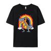 Giraffe Riding Trex Camelopard Dinosaur Tshirts Vintage T Shirts Funny Print Tee Shirts Pure Cotton Male Tops