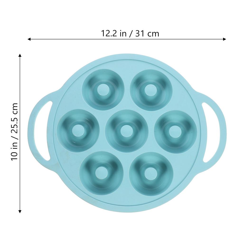 7-Cavity Silicone Donuts Baking Pan Food-Grade Flexible Non-Stick Mold for Home Professional Bakery Doughnut Cake Chocolate DIY