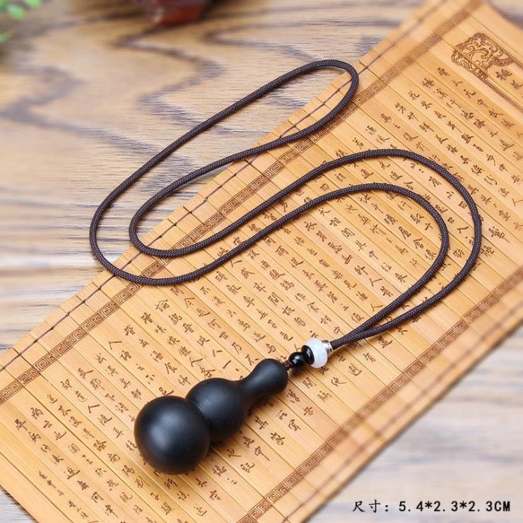 Originales Ebenholz Briefröhrchen Gawu Box Anhänger Halskette Herren und Damen lang retro schlichte Pulloverkette Accessoires