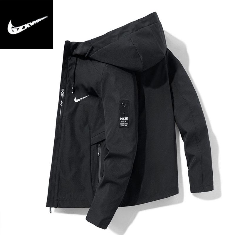 Мужская ветровка с капюшоном, приталенная, весна 2025 XL