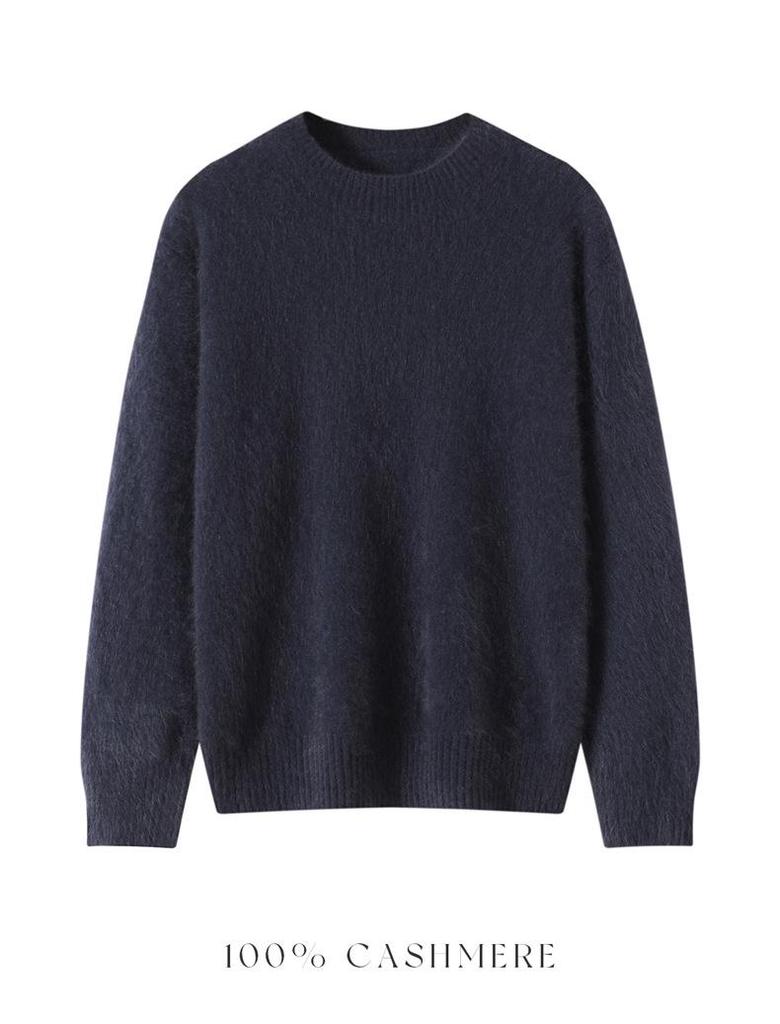 Women's Cashmere Long Sleeve Round Neck Sweater - Solid Candy Colors for Autumn/Winter