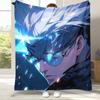 Anime Jujutsu Kaisen Cartoon Itadori Yuji Flannel Blanket,Ultra Soft Plush Throw for Home Bedroom Bed Sofa Cover Office Picnic