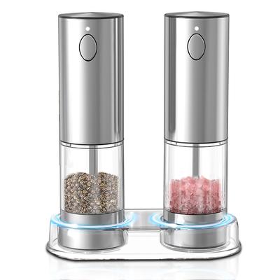 1 Stück Elektrische Pfeffermühle Edelstahl Salz Pfeffermühle USB Aufladbare Einstellbare Grobheit Gewürzmühle Küchenhelfer