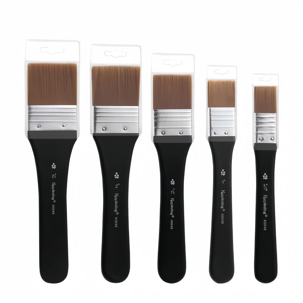Acrylic & Watercolor Nylon Flat Brush with Birch Handle