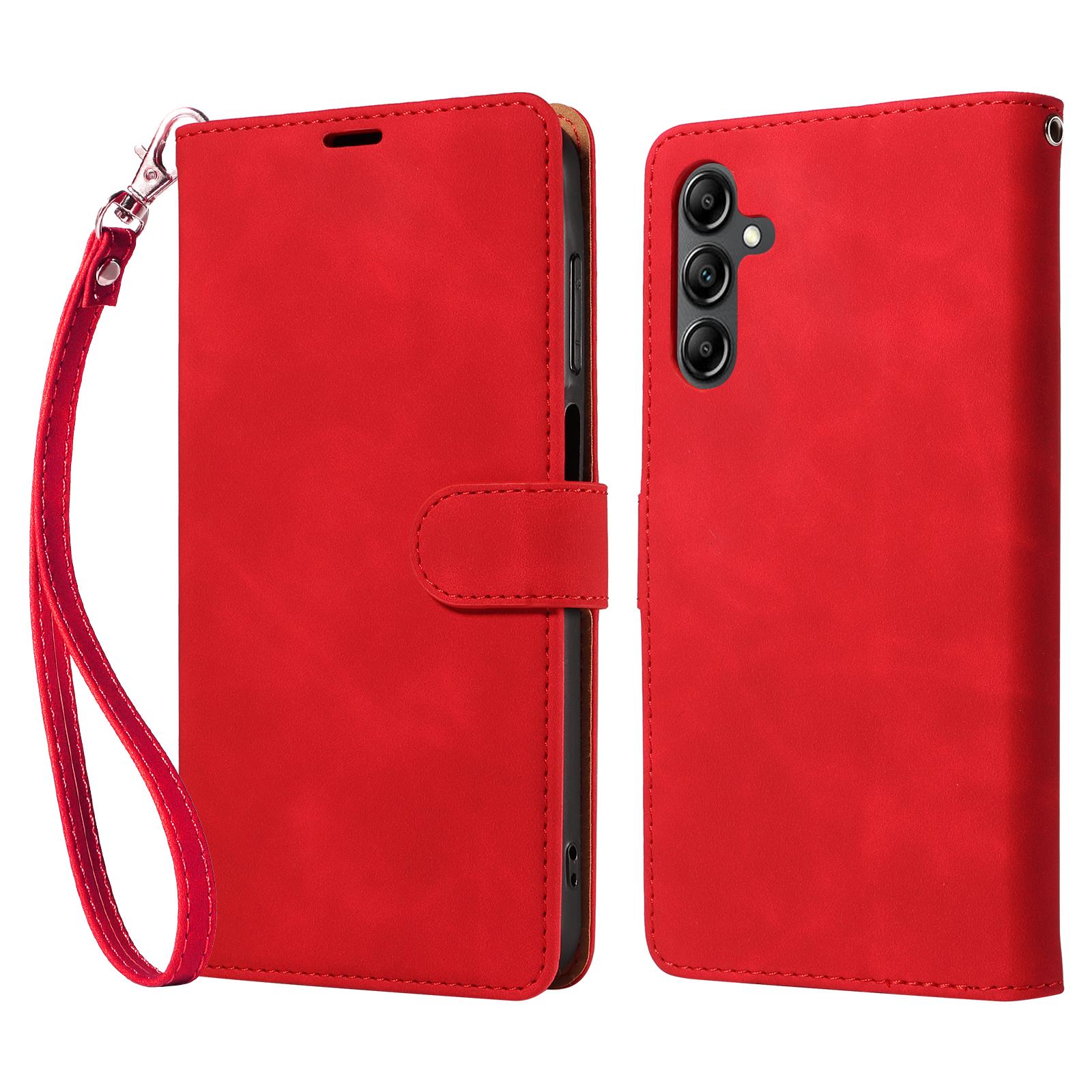 

For Samsung Galaxy A15 4G/5G Case with Thickened Strap RFID Blocking Wallet Stand Leather Flip Phone Cover D