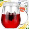 Glass Cup with Infuser and Lid - Vilde - 530ml - Heat-resistant Individual Teapot