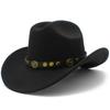 Europe, America, thin fashion explosion, western cowboy hat, personalized bull head accessories, one-word knight hat, simple top hat