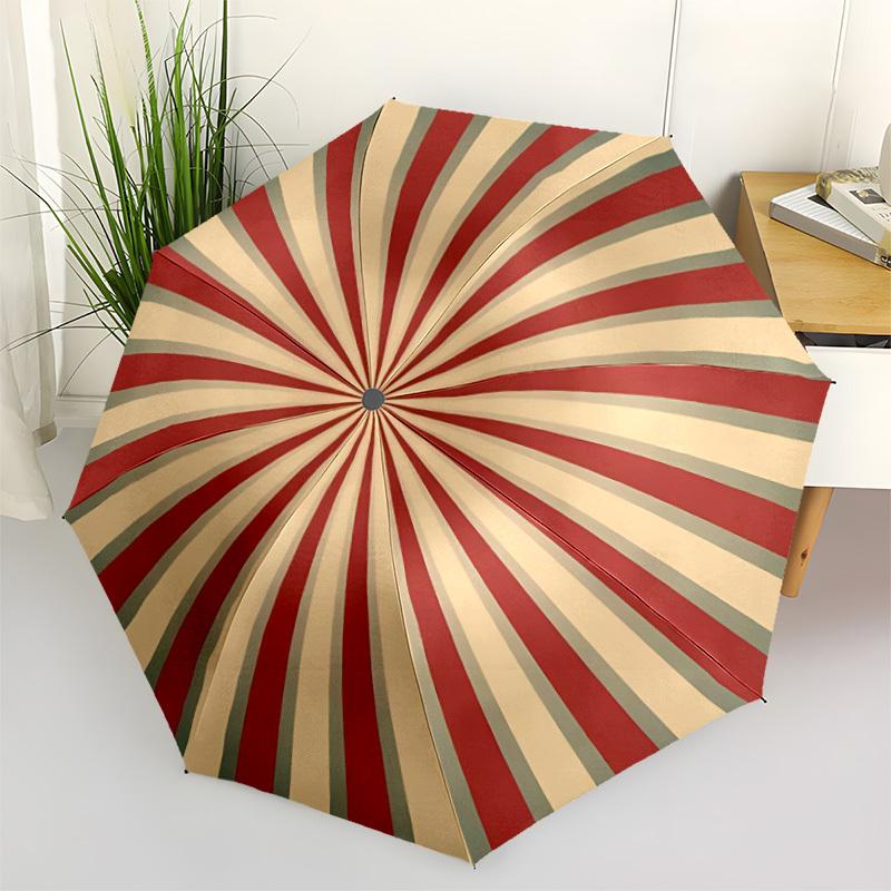

1pc Sunburst Pattern Automatic Opening and Closing Folding Umbrella with 8 Iron Ribs - Portable, Foldable for Travel yy251124134