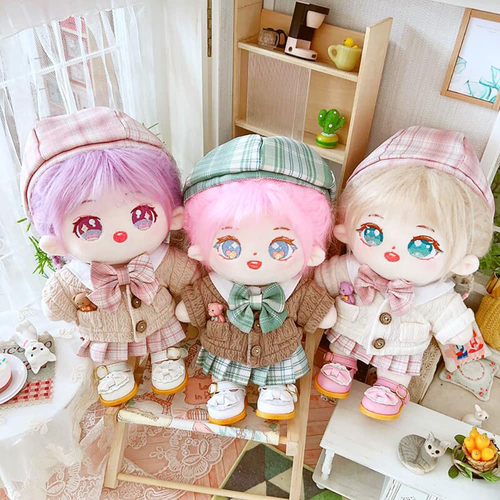 niannyyhouse 20cm Plush Clothes Button Wombat Coat Doll Clothes Dress Up (dark brown)