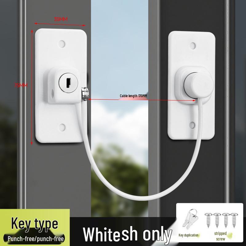 Bezpečnostní zámek na křídlové okno bez nutnosti vrtání - Západka pro ochranu dětí a proti vloupání