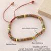 Geometric Turquoise Beaded Bracelet With Adjustable Woven Cord For Casual Wear