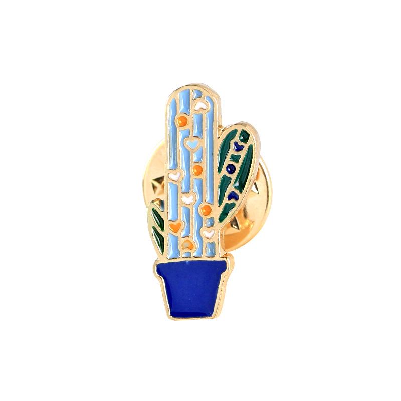 European & American Cute Cactus Succulent Brooch – Cartoon Denim Collar Pin Jewelry Accessory