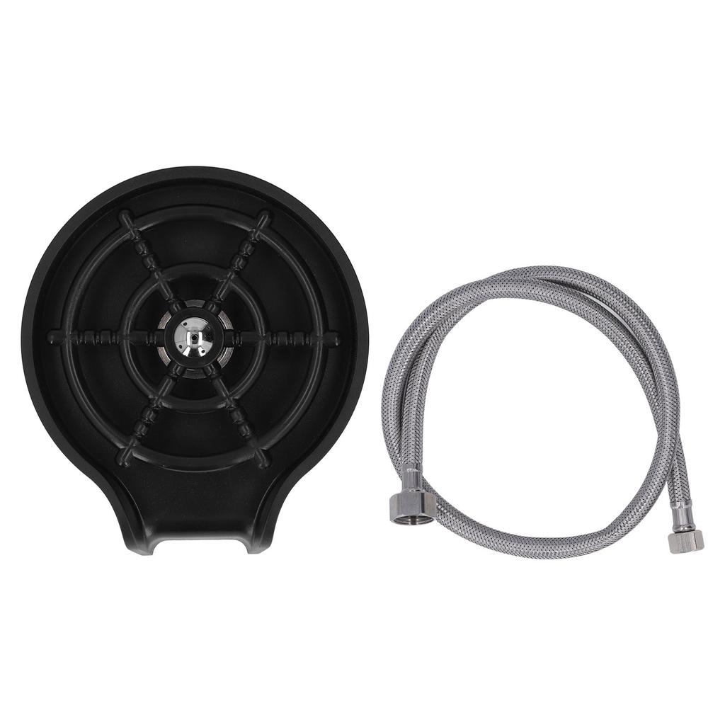 High Pressure Sink Glass Rinser Bar Automatic Cup Washer Kit with ABS Base 80cm Hose Silver
