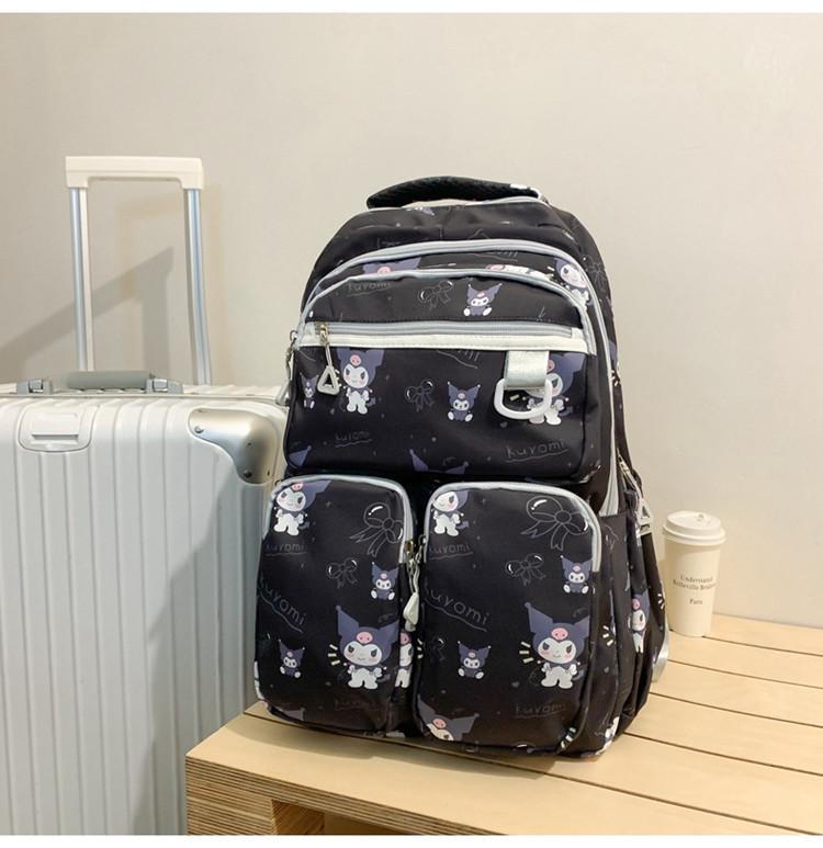 

Versatile Unisex Backpack Spacious Multi-layer School Bag For High School Students In Black Blue Pink Purple Green чёрный