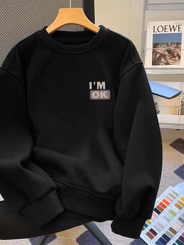 Men's Trendy Loose Fit Letter Hoodie - Spring/Autumn Casual American Style Pullover